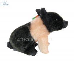 Soft Toy Black & Pink Pig by Living Nature (15cm) AN335bp