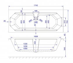 Carron Camden DE 1750 x 750mm Carronite Bath