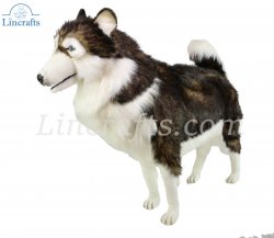 Soft Toy Brown & White Husky Dog by Hansa (94cm) 5048