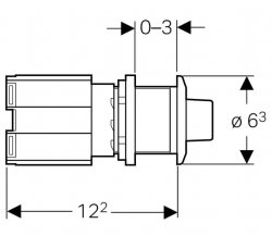 Geberit Pneumatic Stainless Steel Short Wall Palm Push Button Metal With Actuator