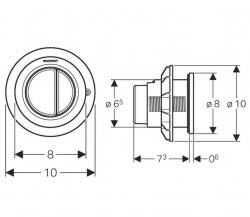 Geberit Type 10 Gloss Chrome/White Dual Flush Button for Furniture