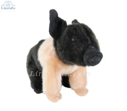 Soft Toy Black & Pink Pig by Living Nature (15cm) AN335bp