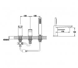 RAK Blade 3 Hole Deck Mounted Bath Shower Mixer