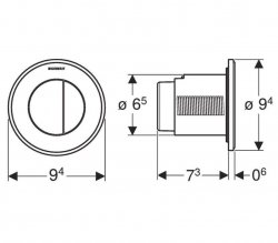 Geberit Type 10 Gloss Chrome/White Dual Flush Button For 12 and 15cm Concealed Cistern