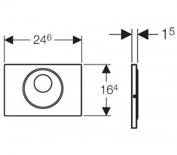 Geberit Sigma 10 Brushed/Polished/Brushed Touchless/Manual WC Flush For Sigma Cistern 12cm, Battery Powered*