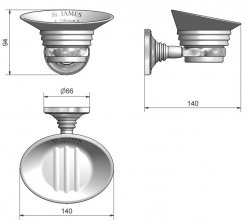 St James Porcelain Soap Dish & Holder