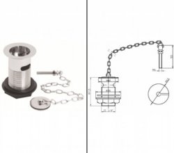 Bayswater Chrome Basin Waste Brass Plug and Link Chain
