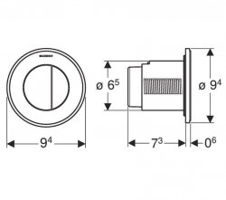 Geberit Type 10 Gloss Chrome/White Dual Flush Button For 8cm Concealed Cistern