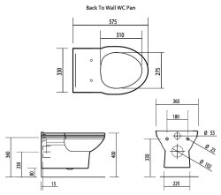 Silverdale Victorian Wall Hung Toilet - Old English White
