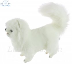 Soft Toy White Pomeranian Dog by Hansa(49cm.L) 7324