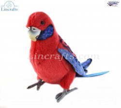 Soft Toy Bird, Crimson Rosella by Hansa (30cm) 8222