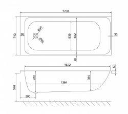 Carron Profile SE 1750 x 750mm Acrylic Bath