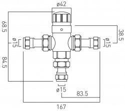 Vado i-Tech Protherm In-Line Thermostatic Valve
