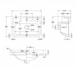 Bayswater Fitzroy 500mm 2 Tap Hole Basin