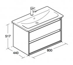 Ideal Standard Connect Air 800mm Vanity Unit (Light Brown Wood with Matt Light Brown Interior)