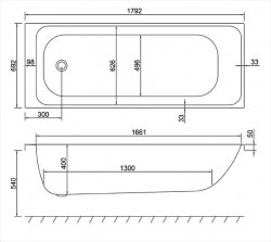 Carron Profile SE 1800 x 700mm Acrylic Bath