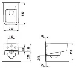 Laufen Pro S Wall Hung Rimless Toilet