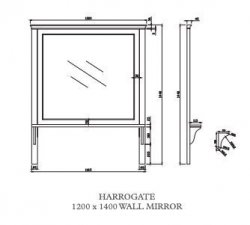 Harrogate Spa Grey 1200 x 1400mm Wall Mirror