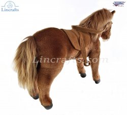 Soft Toy Brown Horse with Saddle & Bridle  by Hansa (37cm) 5811