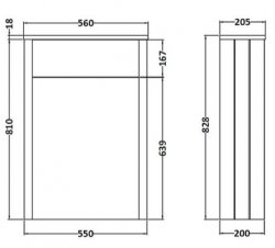 Bayswater 550mm Plummett Grey WC Cabinet