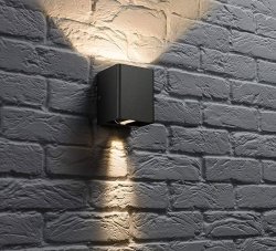 Knightsbridge 230V IP65 2 x 6W LED Adjustable Up and Down Wall Light Anthracite - 3000K - (WAD12AA)