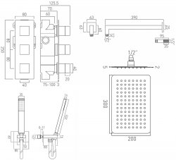 Vado Tablet Notion 3 Outlet 3 Handle Shower Package