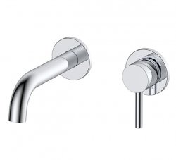 RAK Prima Tech 2 Hole Wall Mounted Basin Mixer