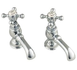 Silverdale Victorian Cloakroom Basin Pillar Taps - Chrome