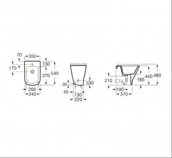 Roca The Gap Back to Wall Vitreous China Comfort Bidet - 1 Tap Hole