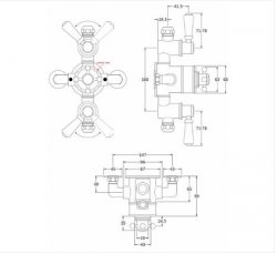 Bayswater Black & Chrome Triple Exposed Valve - Stock Clearance