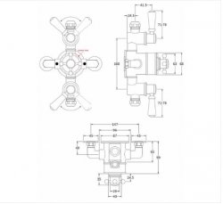 Bayswater Black & Chrome Triple Exposed Valve