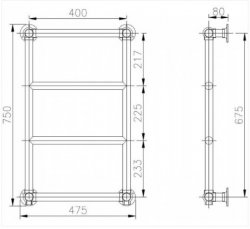 Bayswater Sophia 750 x 475mm Towel Rail - Chrome
