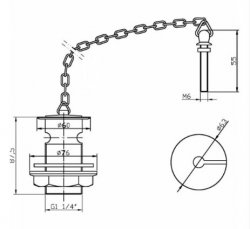 Bayswater Chrome Basin Waste Brass Plug and Link Chain