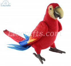 Soft Toy Scarlet Macaw Bird by Hansa (40cm) 8000