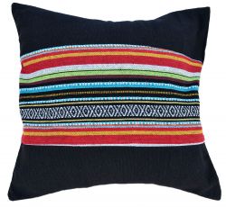 Cushion cover - cotton Gheri Panel - Cover Black