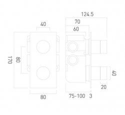 Vado Omika 2 Outlet Thermostatic Shower Valve with All-Flow Function - Chrome