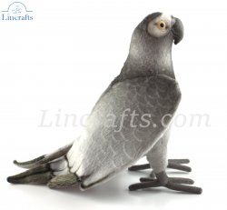 Soft Toy Bird. African Grey Parrot by Hansa (27cm ) 7986