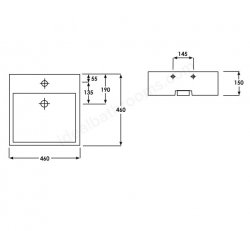 RAK Sit On Basins 46cm 0 Tap Hole Nova Sit On Wash Basin