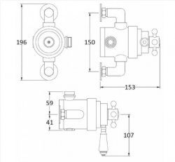 Bayswater White & Chrome Dual Thermostatic Exposed Valve