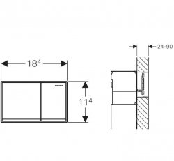 Geberit Omega 60 White Glass Dual Flush Plate