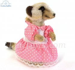 Soft Toy Meerkat Girl Pink Dress by Hansa (22cm) 7875