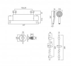 Vado Celsius Exposed Thermostatic Shower Package