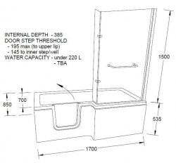 The Larimar Walk-in Shower Bath