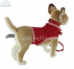 Soft Toy Chihuahua Dressed in Red by Hansa (27cm) 6383