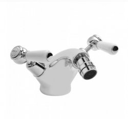 Bayswater White & Chrome Lever Mono Bidet Mixer with Dome Collar