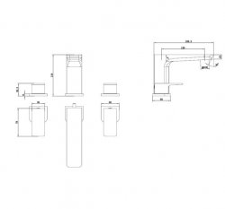 RAK Moon Chrome 3 Hole Deck Mounted Bath Filler