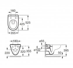 Roca Laura Wall Hung Pan