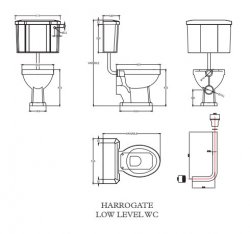Harrogate Low Level Toilet with Arctic White Soft Close Seat