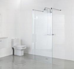 Roman Haven Select 1100mm Linear Wetroom Panel (10mm) - Chrome