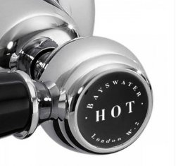 Bayswater Black & Chrome Lever 3TH Deck Basin Mixer with Hex Collar